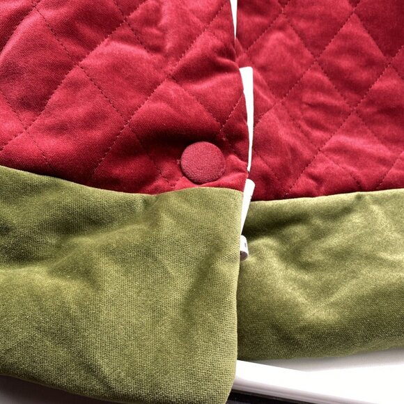 Pottery Barn Tree Skirt Christmas Velvet Red Green Monogrammed Macfalda 60 in - Picture 5 of 13